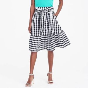 J. Crew Factory Tie Waist Gingham Skirt